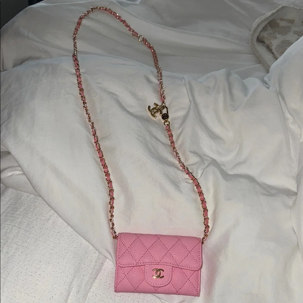 Chanel Pink Quilted Crossbody Wallet - Picture 9 of 10